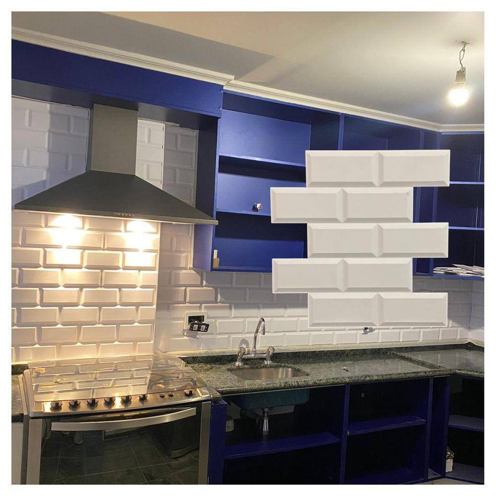 Kit 18 Placas Revestimento 3D Parede 50X50 Tendencia Cozinha