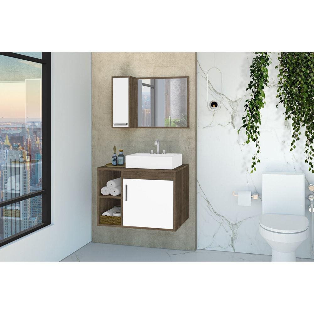 Conjunto para Banheiro Dublin 60 Gabinete Suspenso Avelato / Branco