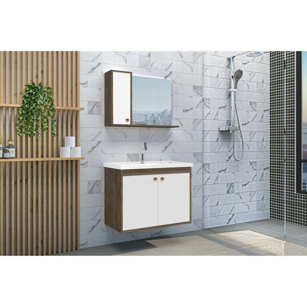Conjunto de Gabinete para Banheiro Clean 60 Avelato / Branco