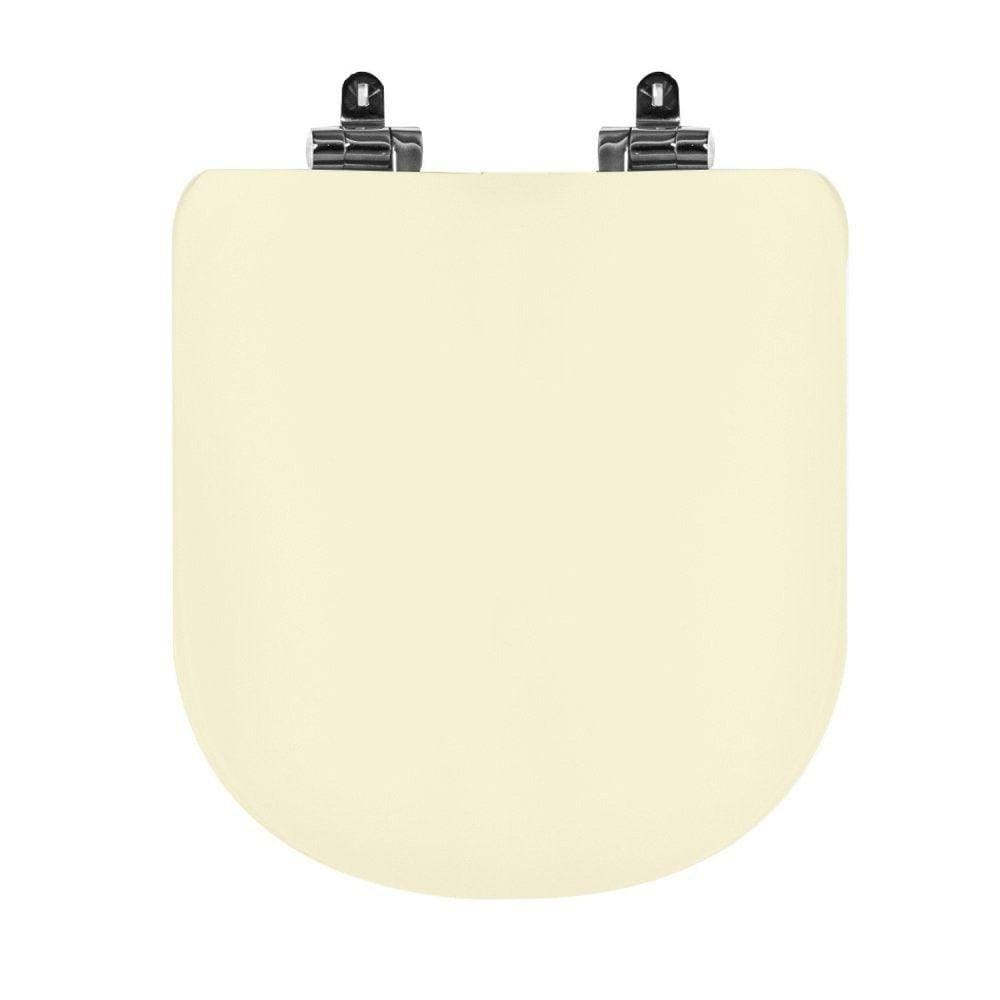 Assento Sanitário Poliéster para Louça Life/vogue Plus celite/deca Slow Close Cromado Creme