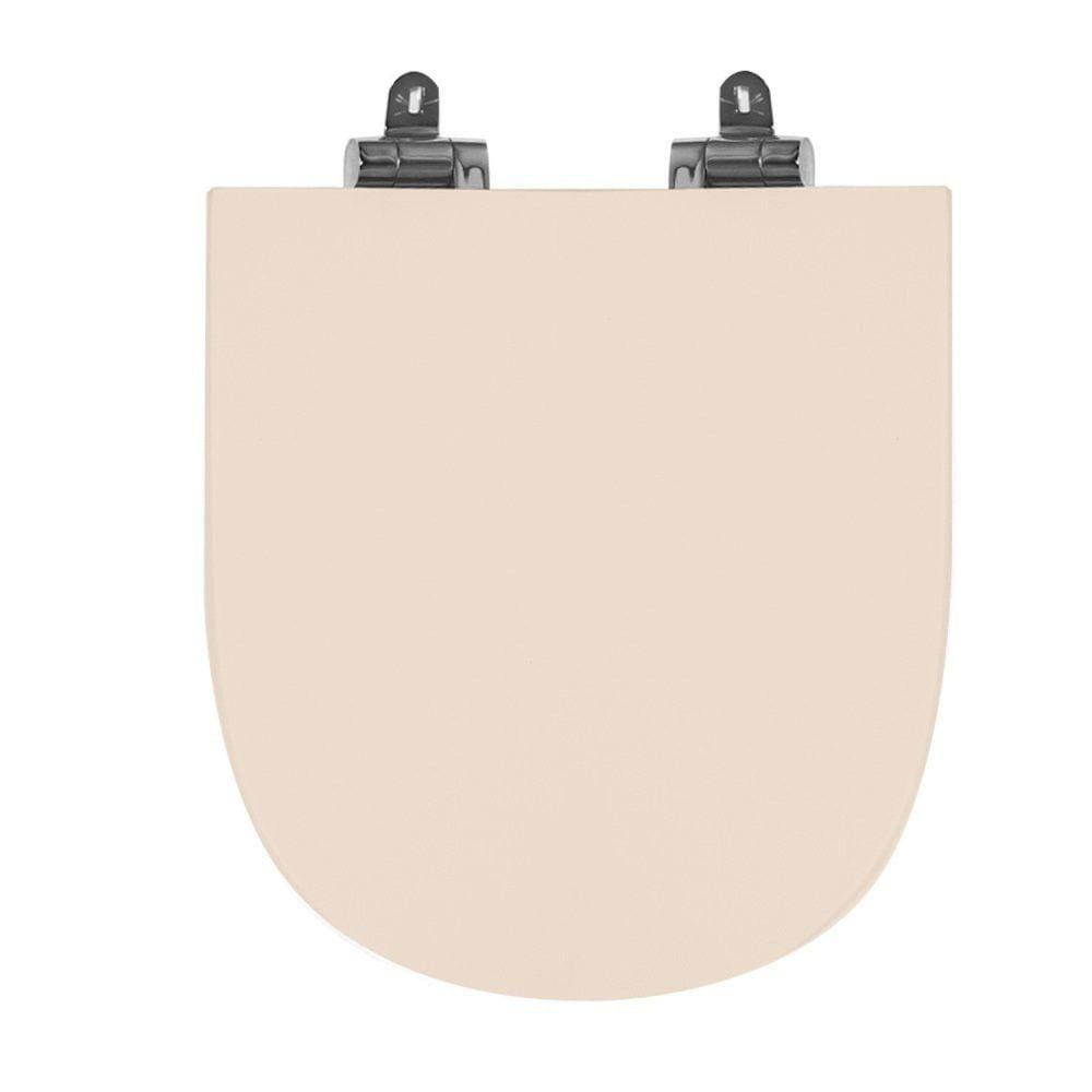 Assento Sanitário Poliéster para Louça Link/carrara/belle Époque deca Slow Close Cromado Rosa Floral