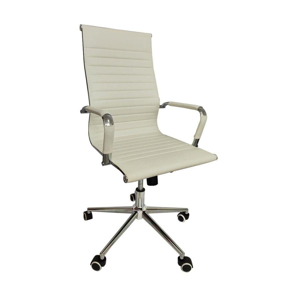 Cadeira Office com Rodízio e Encosto Esteirinha Alta Branco
