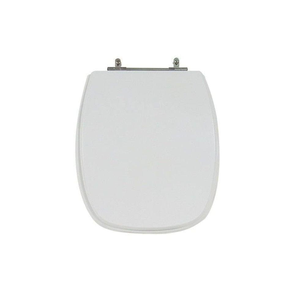 Assento Sanitário Poliéster para Louça Amarilis/primula fiori Aço Branco