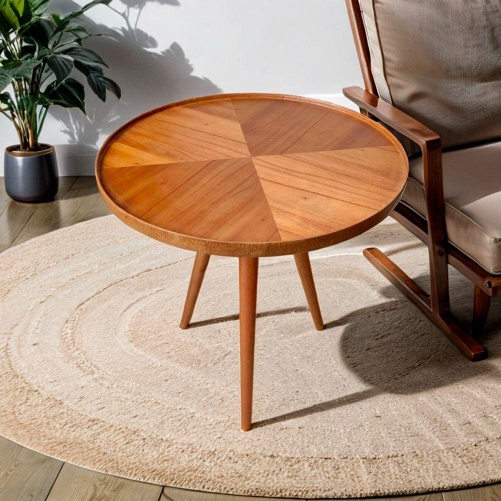 Mesa de Canto Lateral Laminada 60x60cm Mel