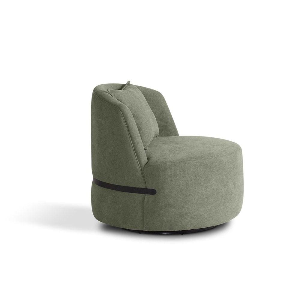 Poltrona Giratória para Sala de Estar Laila Verde/Preto