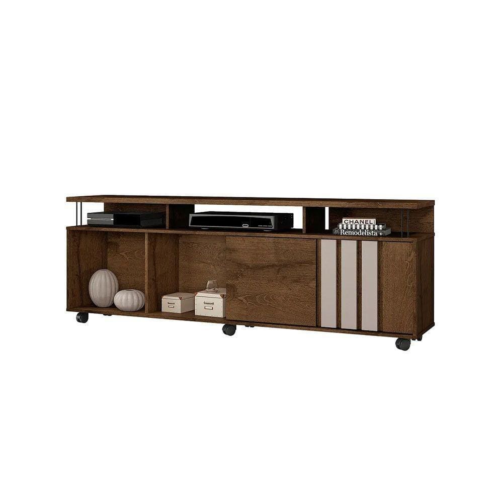 Rack Para Tv Até 75 Polegadas Atraente Jcm Café - Off White
