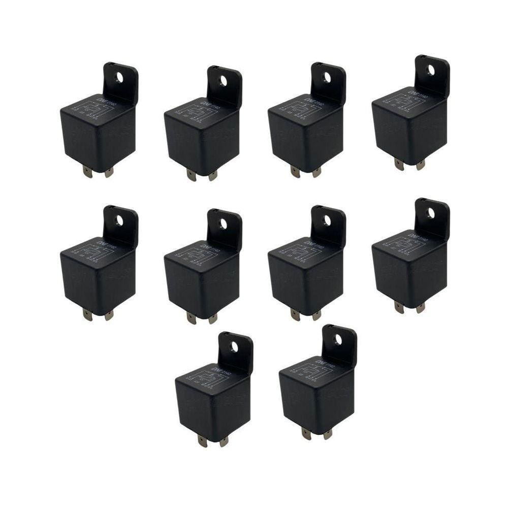 Kit 10 Rele Auxiliar Universal Reversor 12V 40A 5 Terminais
