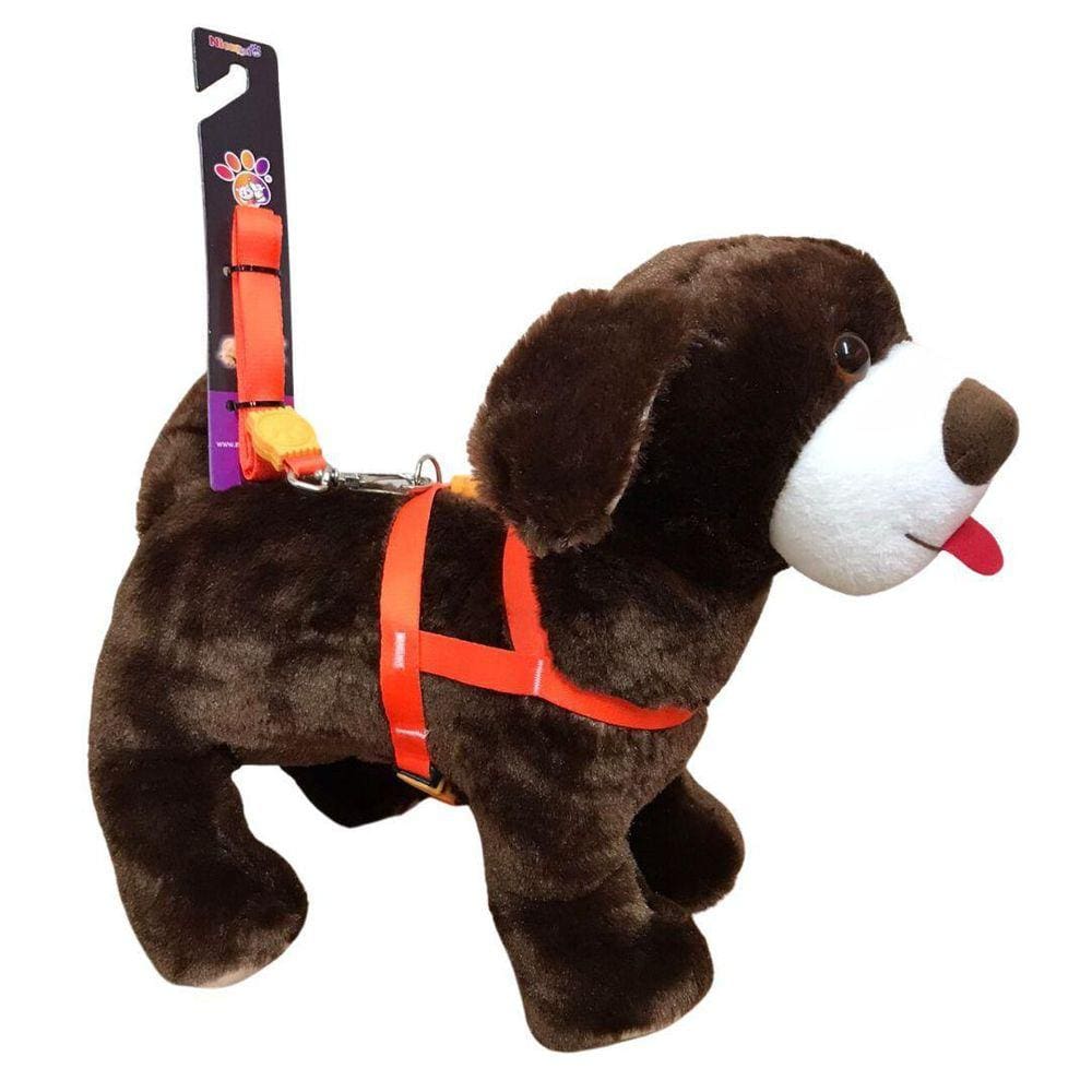 Coleira Peitoral Neon Cachorro 15mm Laranja - Nicapet