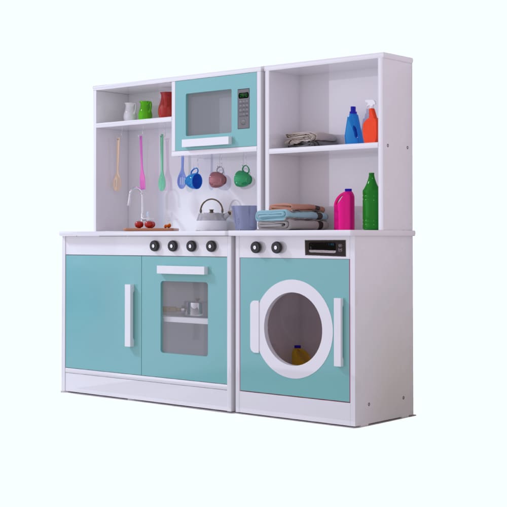 Conjunto Infantil com Cozinha e Máquina de Lavar Menta