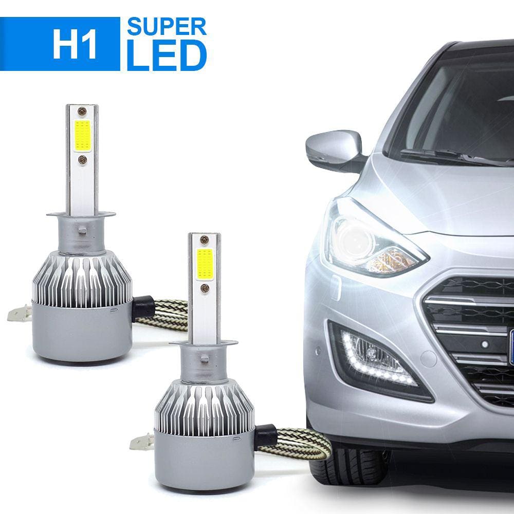 Par Lâmpadas H1 Farol Alto Volkswagen Amarok 2011 2012 2013 2014 Super Led C6 6000k 7200 Lumens Branco Frio Efeito Xenon