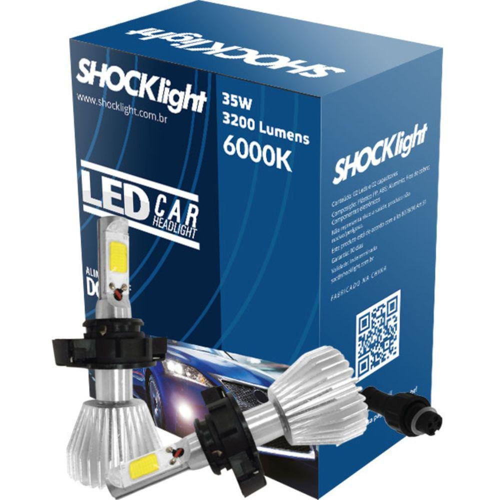 Lampada Led Head Light H16 Shocklight 3200 Lumens C/ Reator