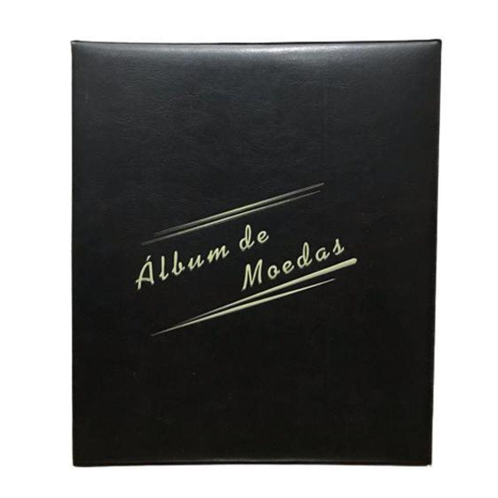 Álbum Acolchoado Grande Pinos Preto Para 300 Moedas