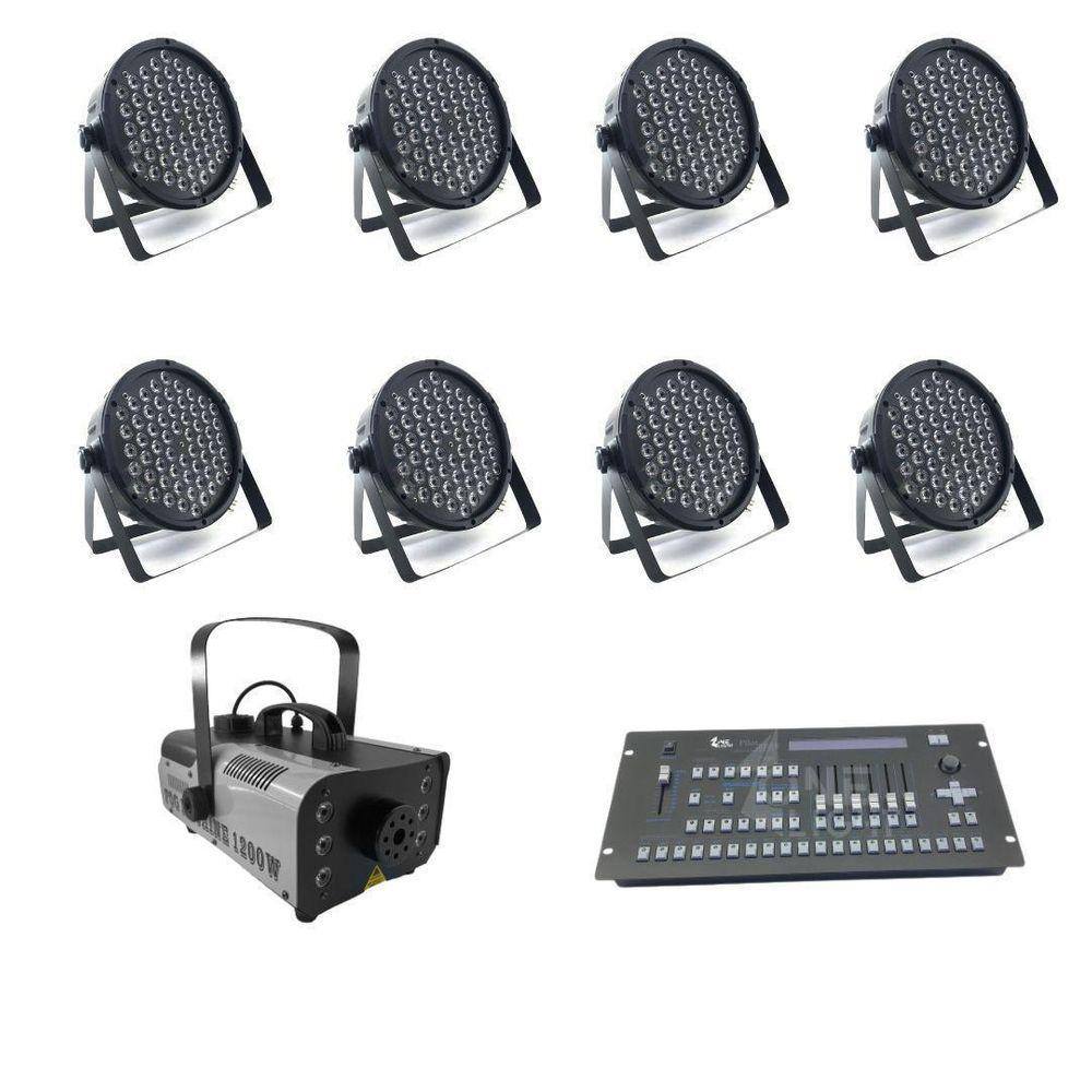 Kit 10 Par Leds + Máquina De Fumaça 1200W + Mesa Pilot