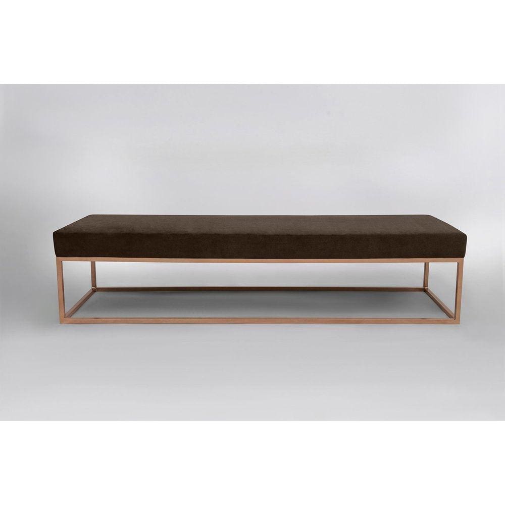 Puff para Sala de Estar Giulia 160 Cm Marrom/Dourado