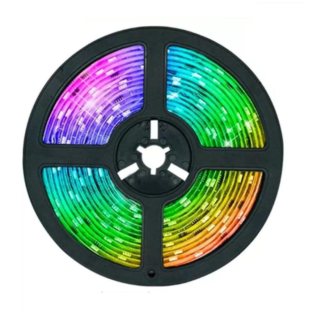 Fita Led Rgb 5050 Colorida 5M + Controle + Fonte