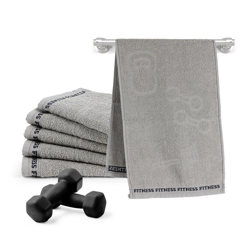 Kit Toalhas Fitness 6 unidades Academia Treino Grafite