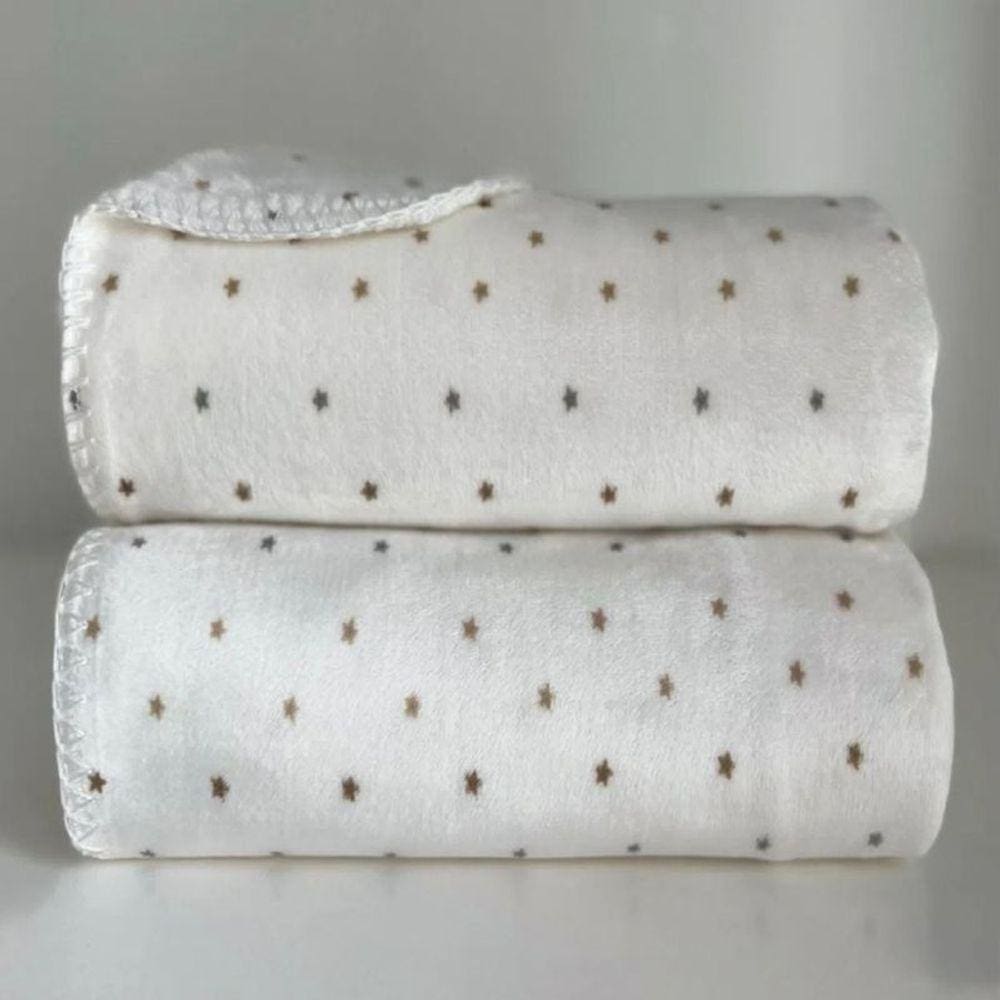 Manta Velvet Star Dourada - Laço Bebê