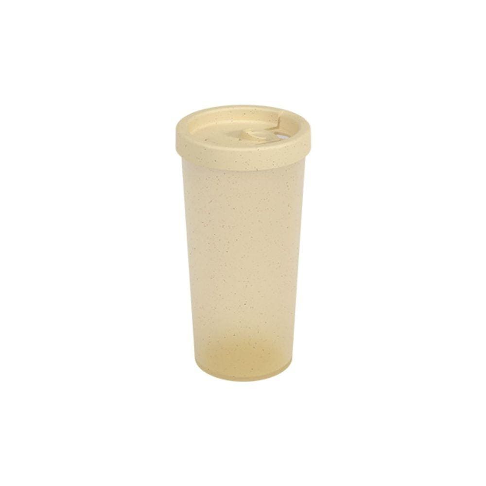Copo com Tampa Plástico Coza Nutri 500ml Cor Creme Arroz