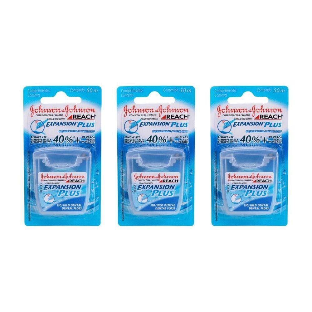Fio Dental Johnsons Reach 50M Regular - Kit Com 3Un