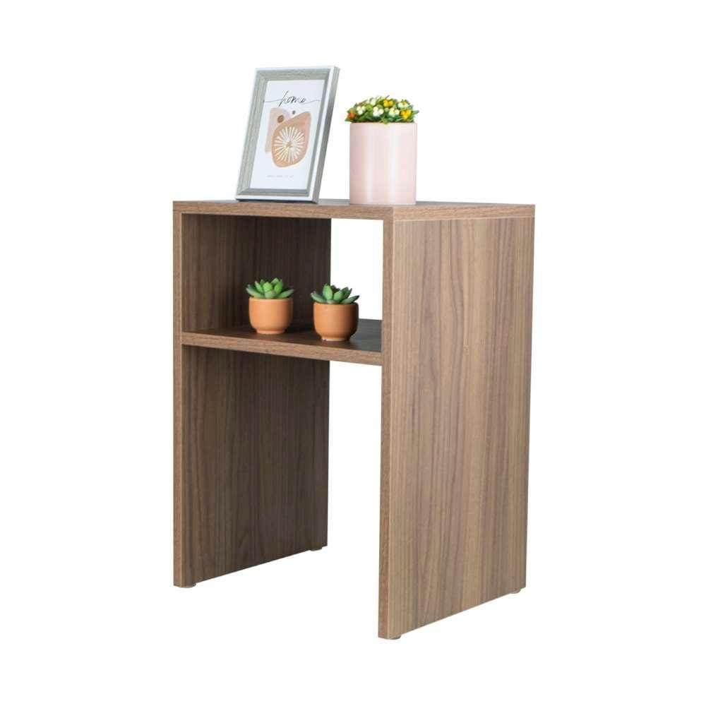 Mesa de Cabeceira Nogal Cama Solteiro Quarto Sala 35x50cm