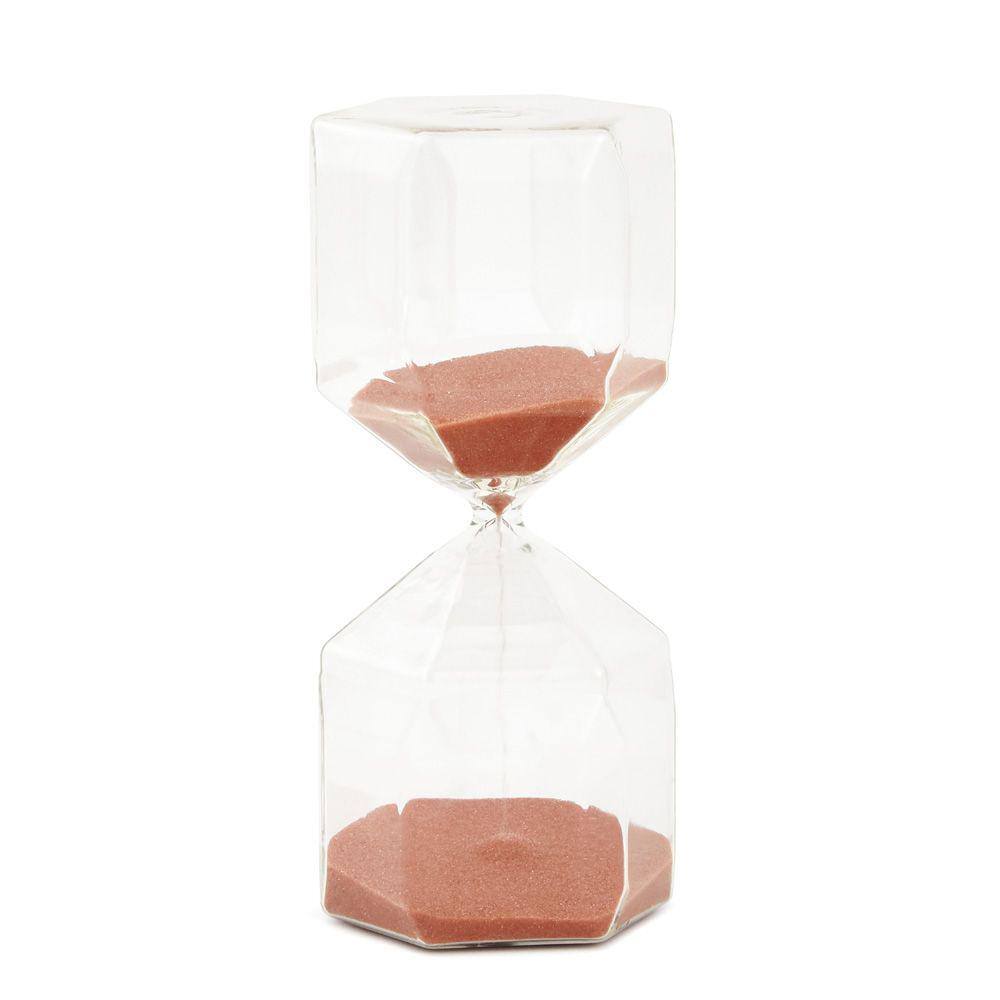 Ampulheta Decorativa em Vidro Areia Salmão 30 Minutos 19cm 18319 Mart
