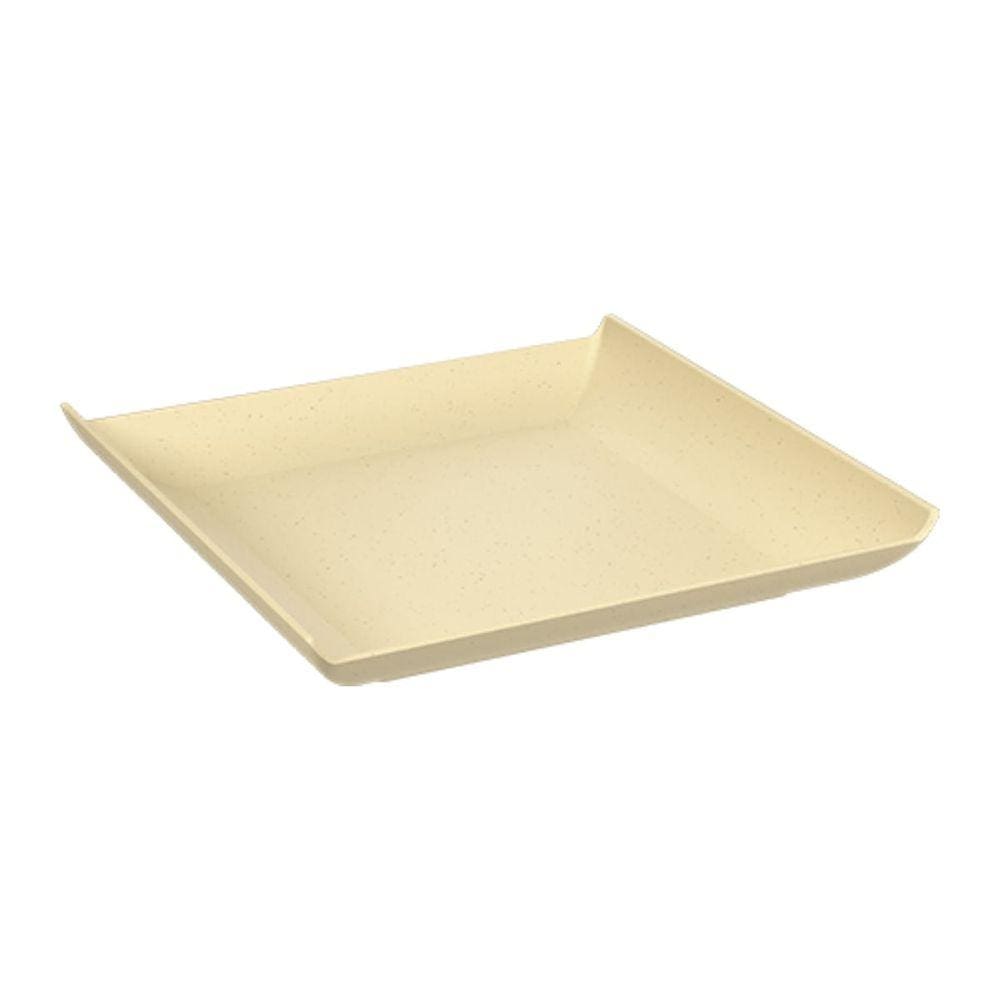 Prato Quadrado Coza Linha Cozy Pequeno Cor Creme Arroz