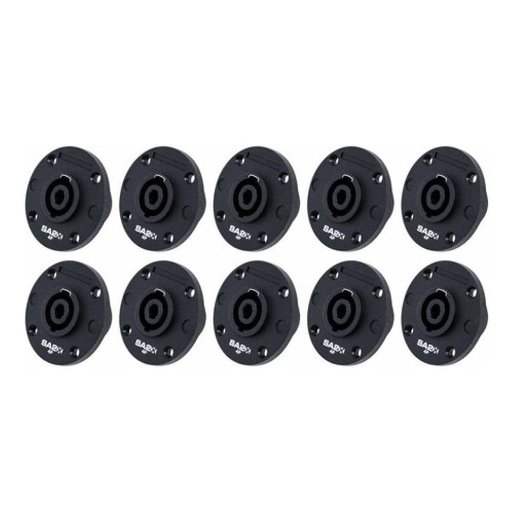 Kit 10 Conector Speakon Femea 4V Redondo Painel Sa2X