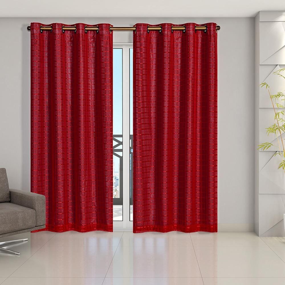 Cortina Blackout Voil 2,80X2,30 Porta Balcão Vermelho