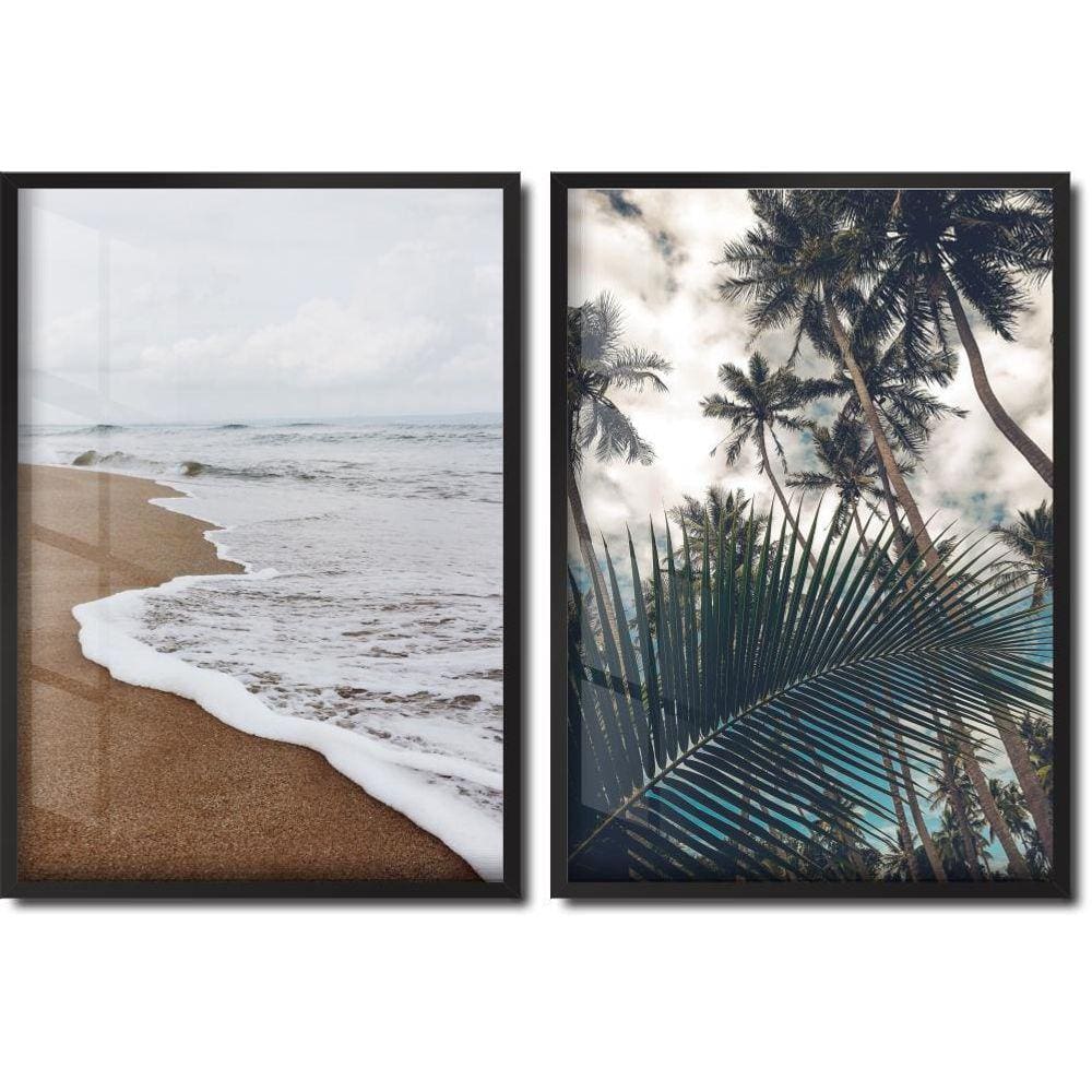 Quadros Decorativos Moldura Jogo Mar E Coqueiro Outono