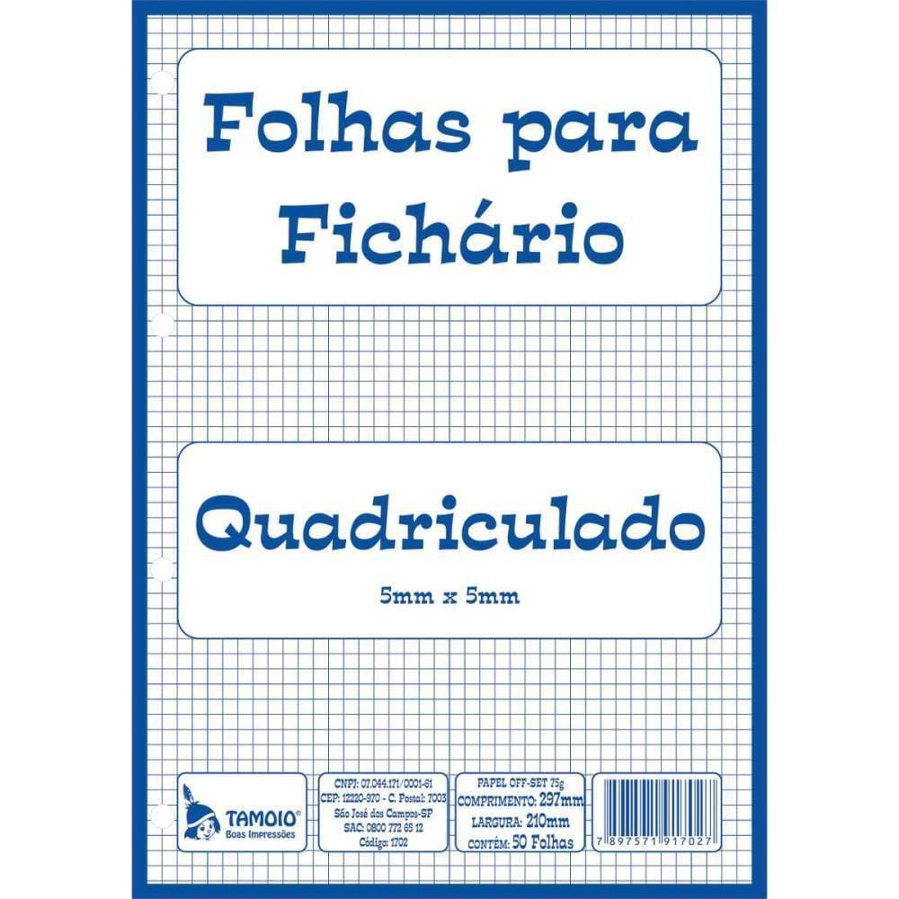 Bloco Para Fichario Quadriculado Branco 5X5Mm 50F. com05