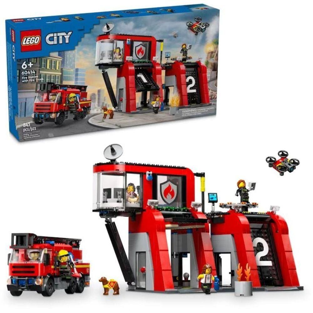 Quartel Com Caminhão De Bombeiros - Lego 60414