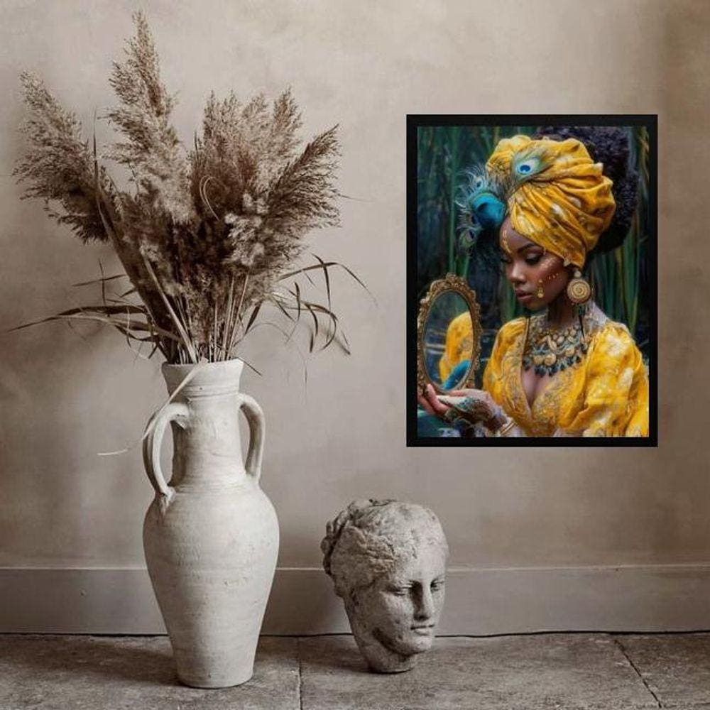 Quadro Decorativo Oxum- Espelho 33X24Cm - Com Vidro
