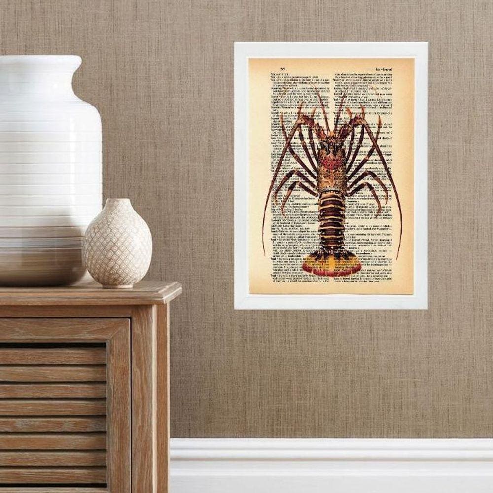 Quadro Casa De Praia- Lagosta 33X24Cm - Com Vidro
