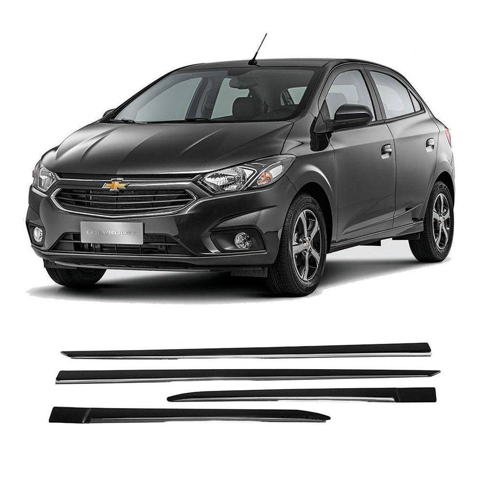 Friso Lateral Gm Onix 2012 A 2024 Preto Cromado 7356A
