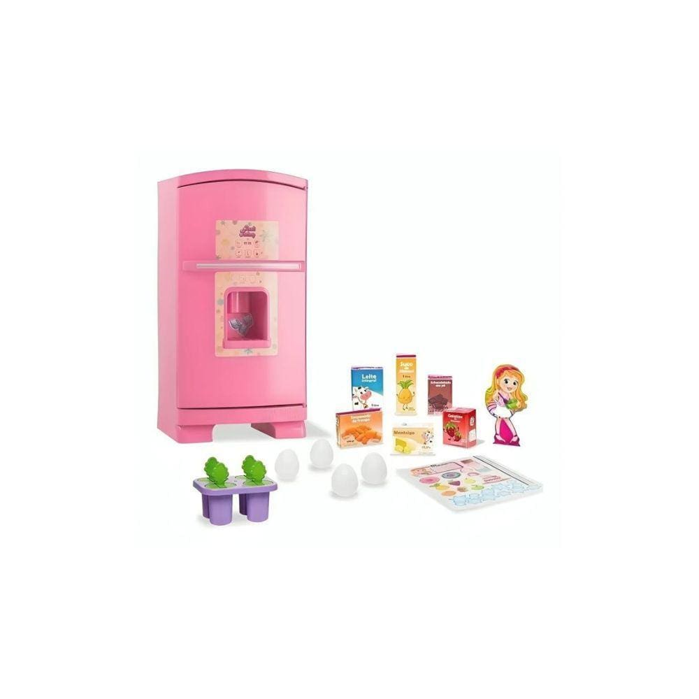 Geladeira de Brinquedo Cozinha Infantil c/ Acessórios