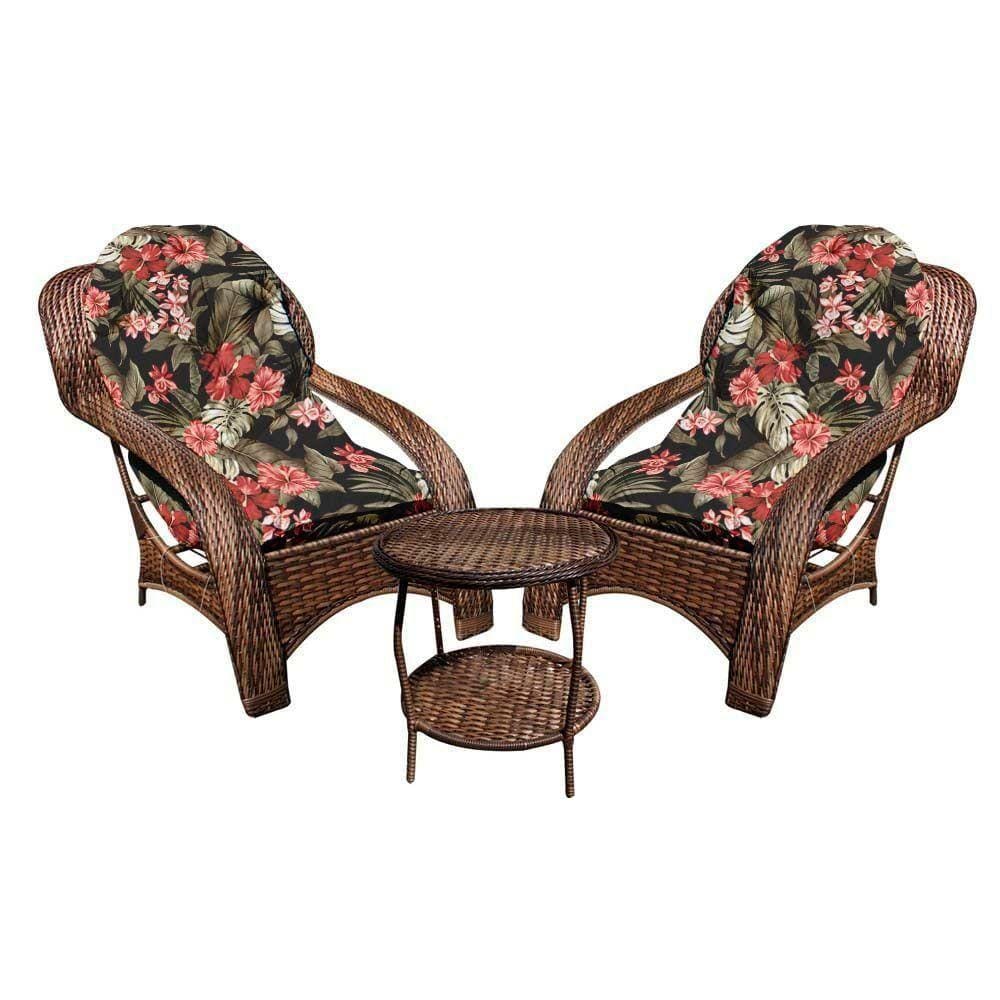 Conjunto De 2 Poltronas + Mesa De Centro Maui Preto