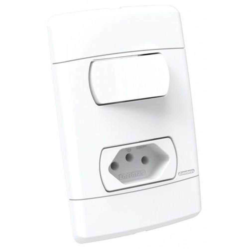 Cj Simples + Tomada 10A 4X2 - Enerbras Neo Sottile Branco