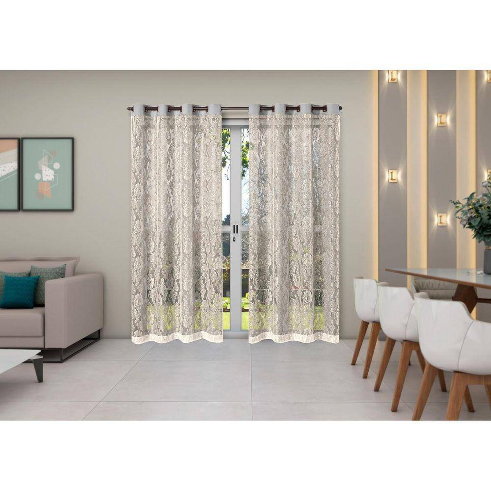 Cortina Renda 4,00X2,50 Apartamento Oxford Sala Quarto Cinza