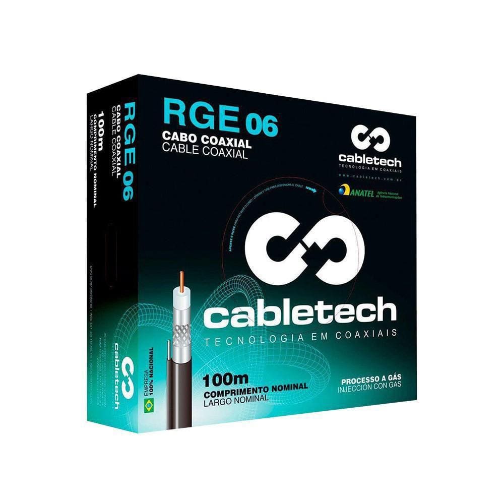 Cabo Coaxial Cabletech Rge-06 60% Preto 100M 802216000P0Cb11
