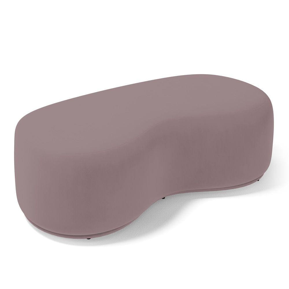 Puff Decorativo Living Aisha Orgânico 02 Lugares Veludo Rosê - Desk Design