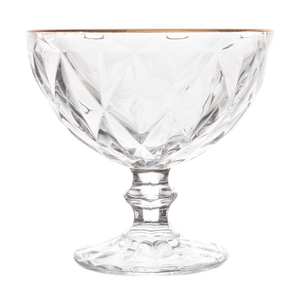 Conjunto 6 Taça de Vidro com Fio de Ouro Diamond 250ml - Lyor