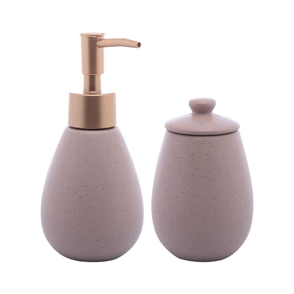Conjunto 2 Peças para Banheiro de Cerâmica Granilite Nude - Wolff