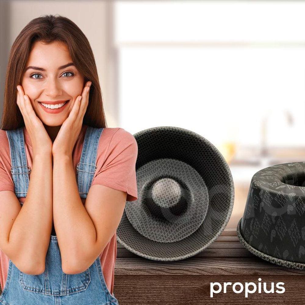 Forma Pudim Redonda 18Cm Assadeira Bolo Torta Furo Cozinha
