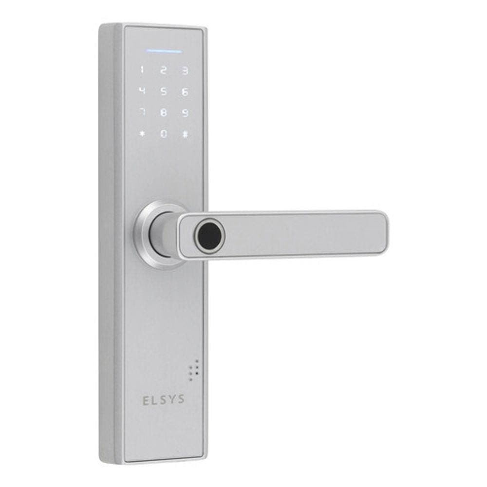 Fechadura Digital Elsys - Prata - Com Biometria E Senha