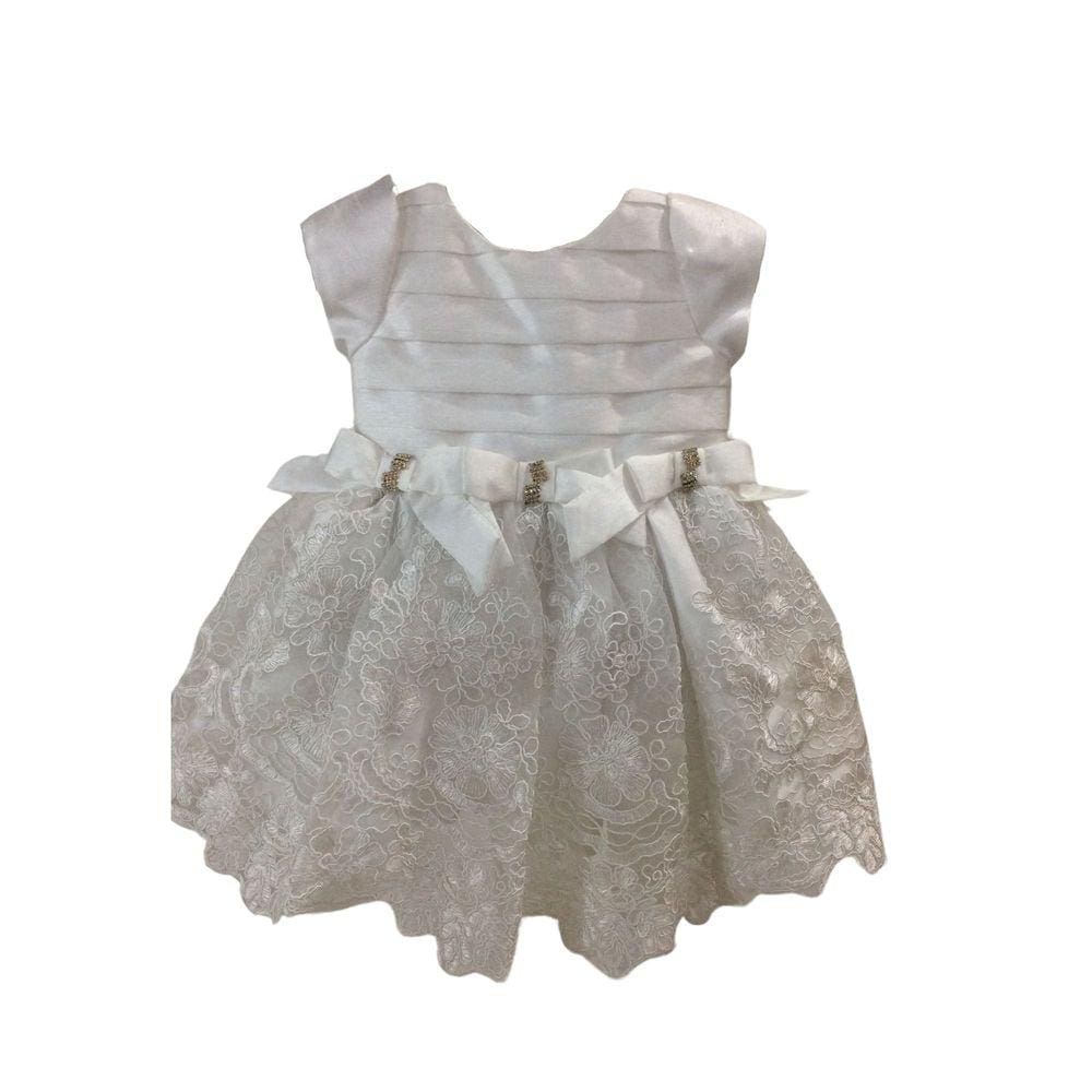 Vestido Festa Batizado Infantil Petit Cherie Off White tam P