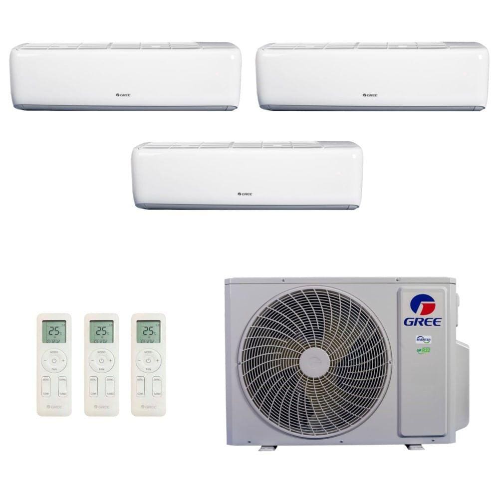 Ar-Condicionado Multi Split Inverter R-32 Gree 30.000 (1x Evap HW 9.000 + 2x Evap HW 18.000) Quente/Frio 220V