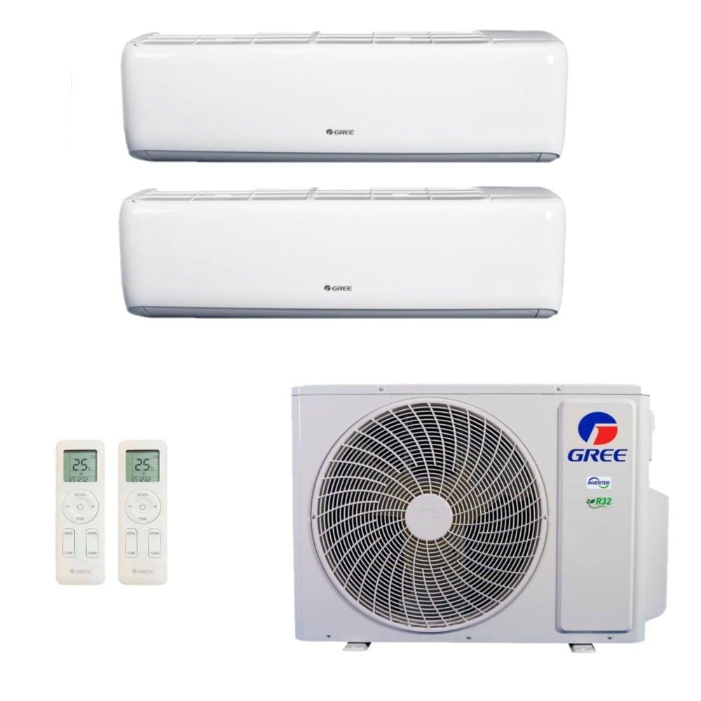 Ar-Condicionado Multi Split Inverter R-32 Gree 18.000 (2x Evap HW 9.000) Quente/Frio 220V