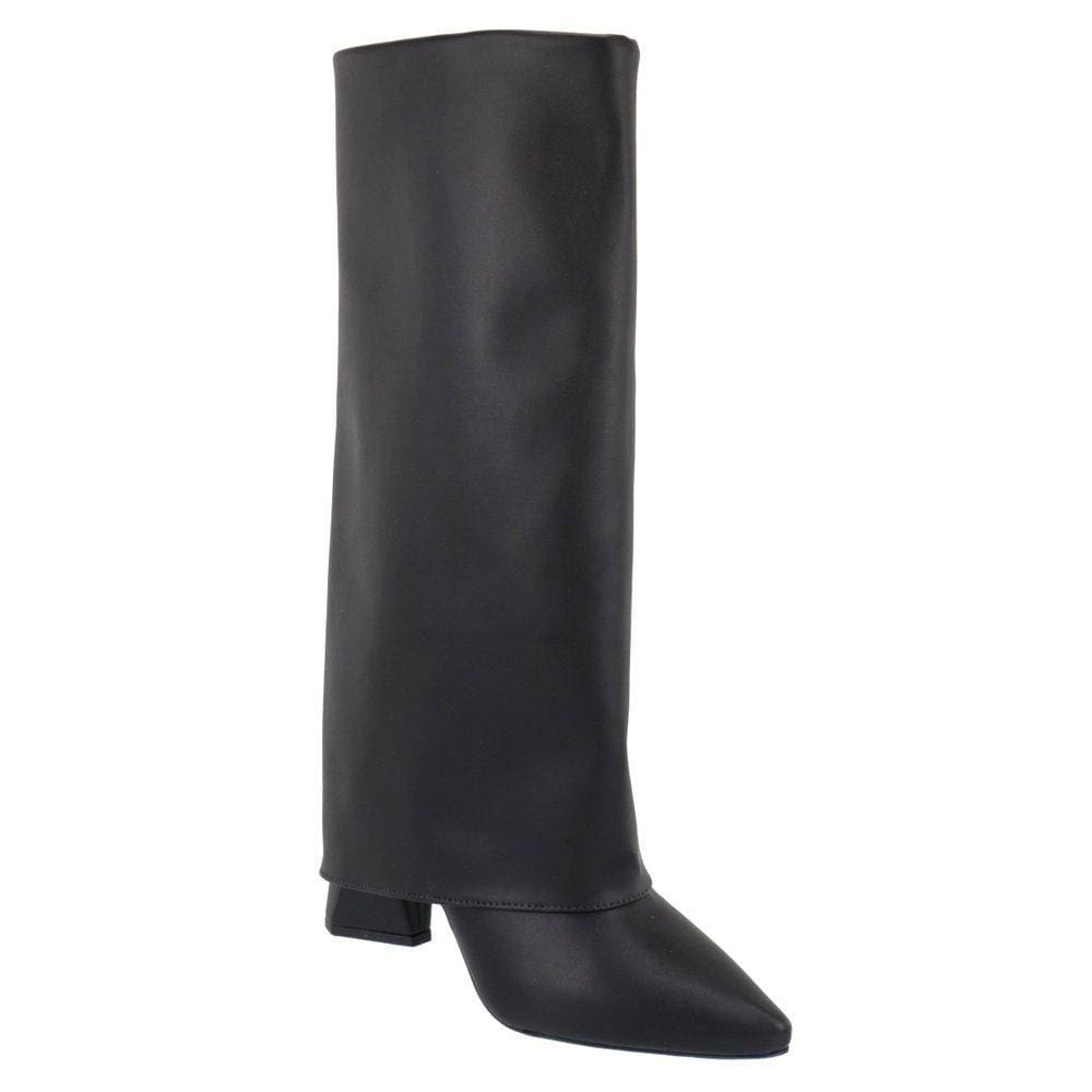 Bota Feminino Cano Alto Bico Fino Salto Grosso Conforto Capa