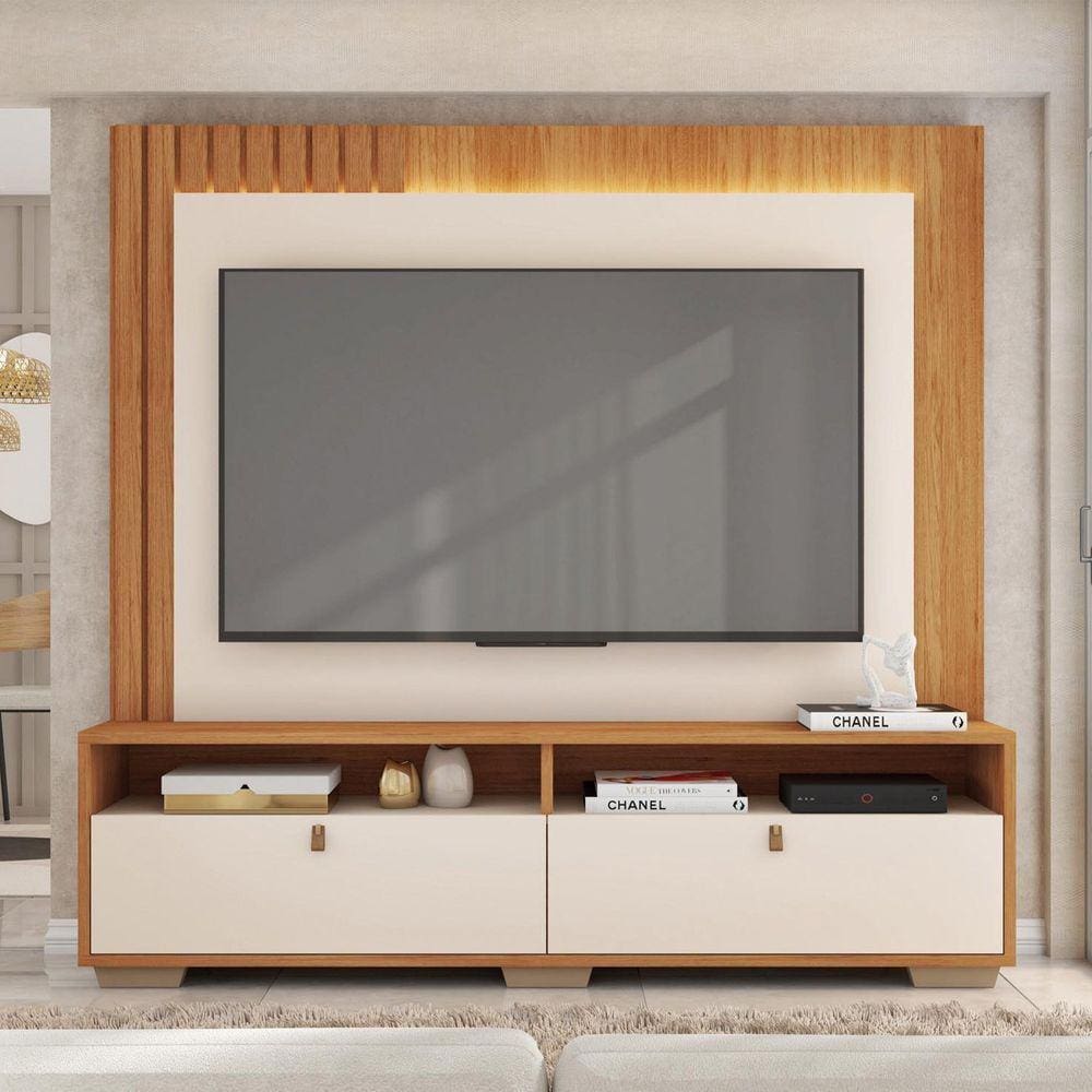 Estante Home Theater para Tv até 70 Polegadas Fox Freijó/Off White