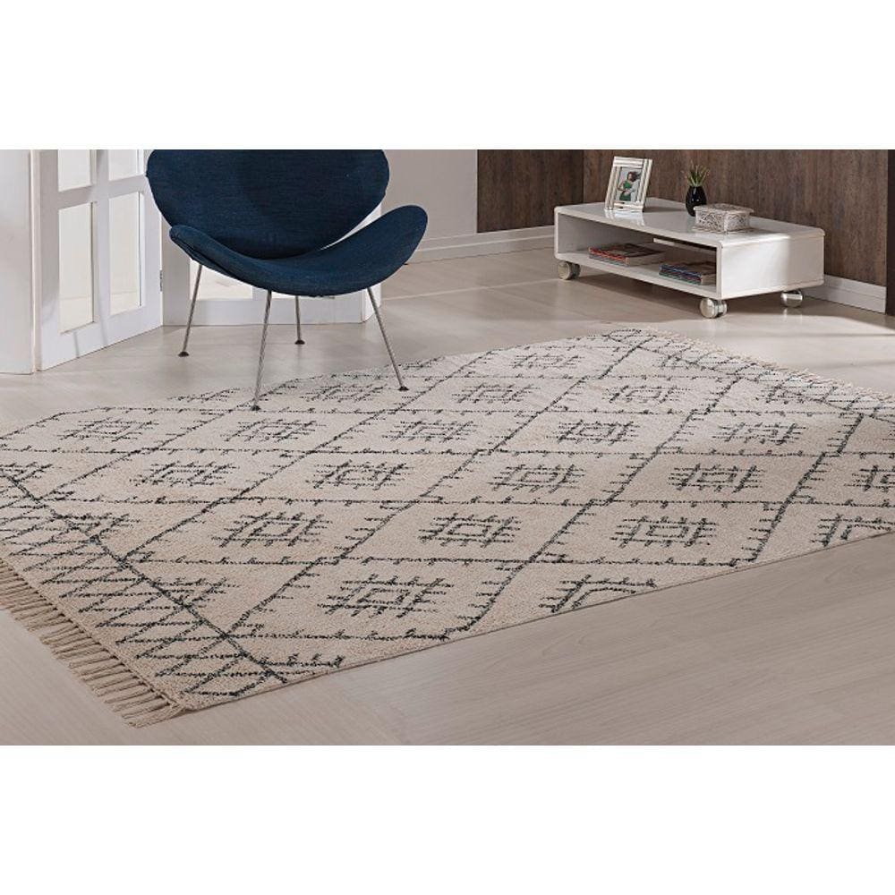 Tapete Bannu 150x200 Unico/Preto